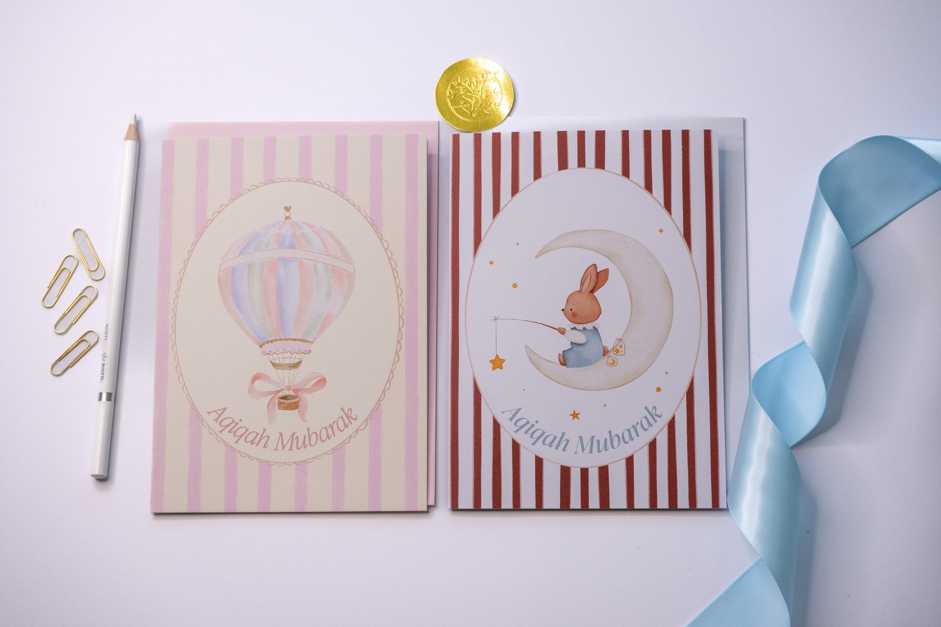 Baby Girl - Aqiqah Mubarak Card