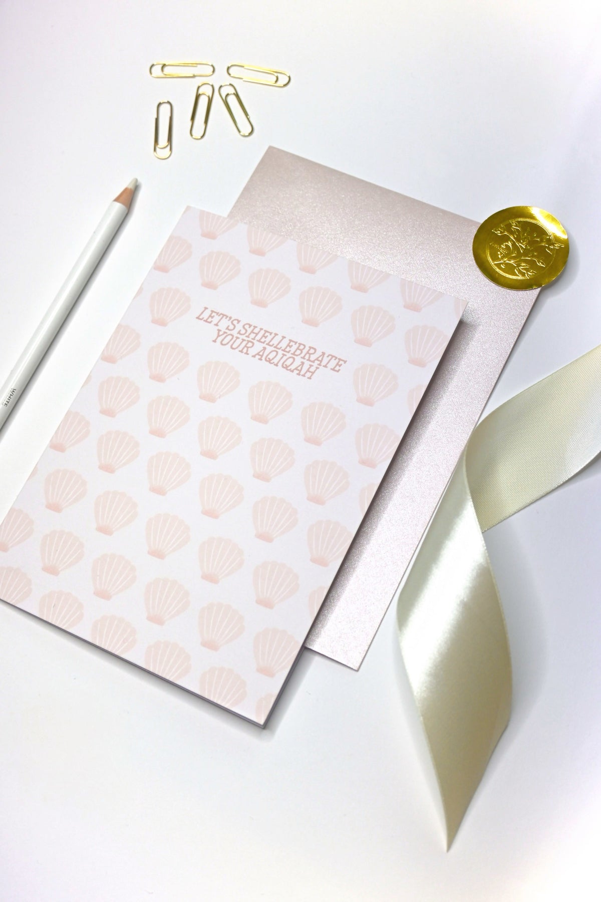 Let's Shellebrate Girl - Aqiqah Mubarak Card