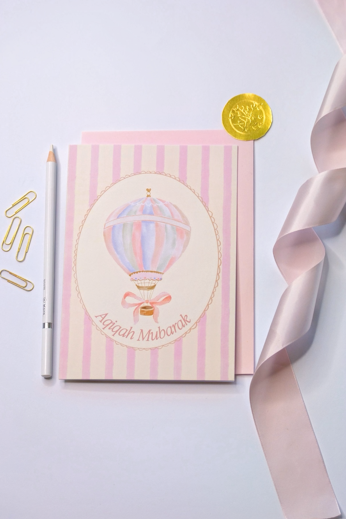 Baby Girl - Aqiqah Mubarak Card